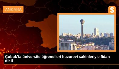 Çubuk’ta üniversite öğrencileri huzurevi sakinleriyle fidan dikti